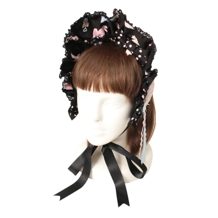 Angelic Pretty　ボンネット　黒 Sweet Pearl Headdress by Angelic Pretty