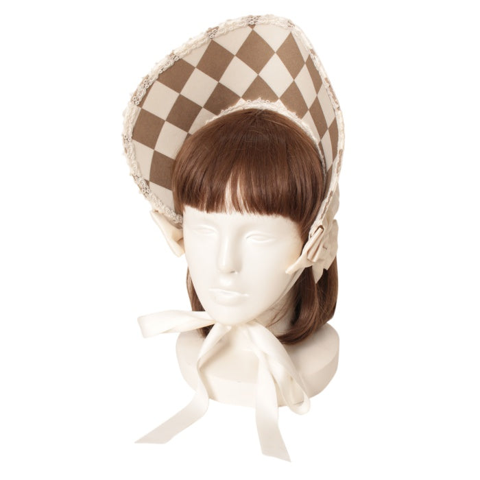 Enchantlic Enchantilly ダイヤ柄ボンネット USED】ダイヤ柄ハーフボンネット | Enchantlic Enchantilly