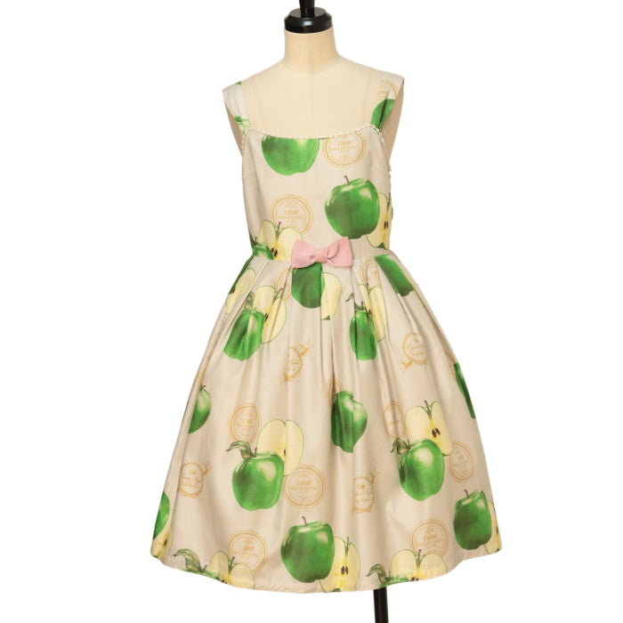 【Emily Temple Cute】Apple stampワンピース USED】Apple Stamp ノースリーブワンピース | Emily Temple cute