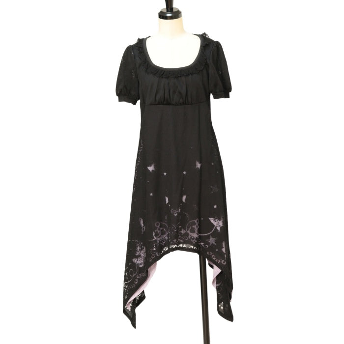 USED】H.Jelly バタフライ柄ハイウエストランダムワンピース | h.NAOTO