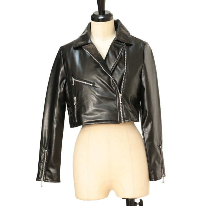 USED】フェイクレザークロップドライダースジャケット Katie ロリータ ゴスロリブランド服・古着の通販はワンダーウェルト