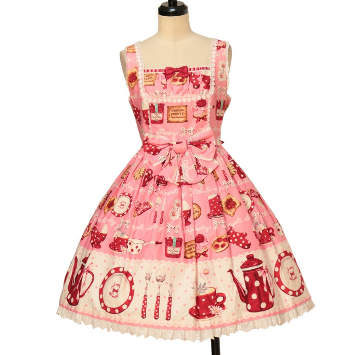 Angelic Pretty French Cafe ジャンスカ French Cafe切替ジャンパースカート 黒