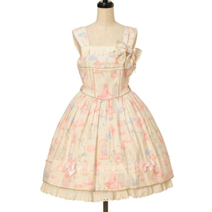USED】Twinkle Dreaming Princess柄ジャンパースカートⅠ（クリーム