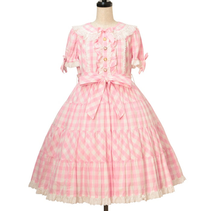 USED】メルヘンチェックワンピース(ギンガム) | Angelic Pretty ...