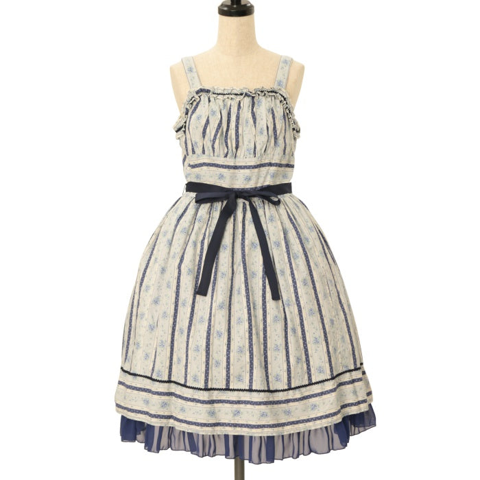 victorian maiden ローズラインリボンドレス 【USED】ストライプローズ