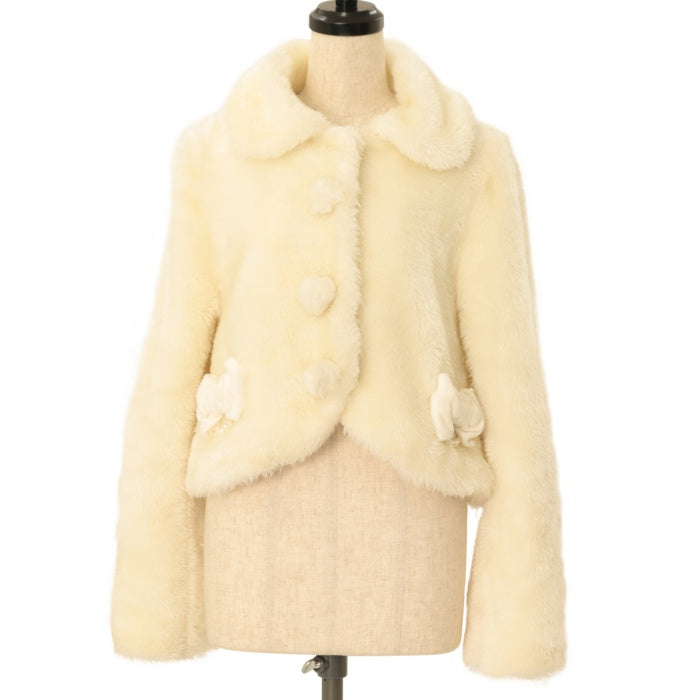 d*3様 angelic pretty リボンパールファーボレロ ベージュ USED】リボンパールファーボレロ | Angelic Pretty | ロリータ