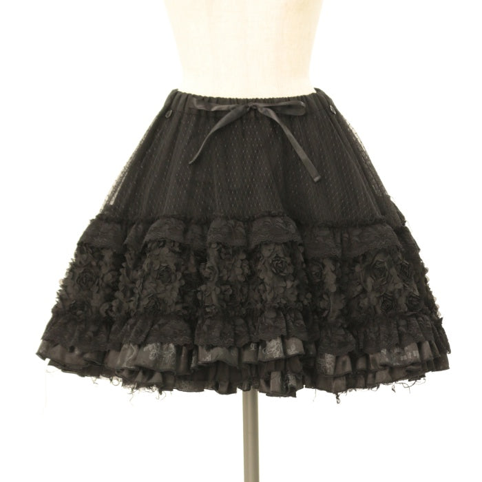 USED】FRILL お花モチーフボリュームパニエスカート | h.NAOTO