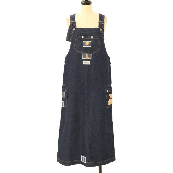 USED】テディベア刺繍デニムオーバーオール | PINK HOUSE Wunderwelt