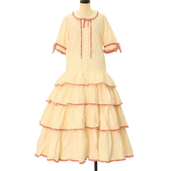 USED】Wonderful World ギンガムフリルティアードワンピース | KANEKO