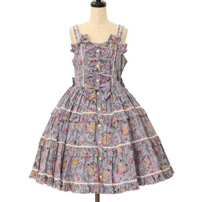 USED】ガーデニングくまちゃん ティアードジャンパースカート