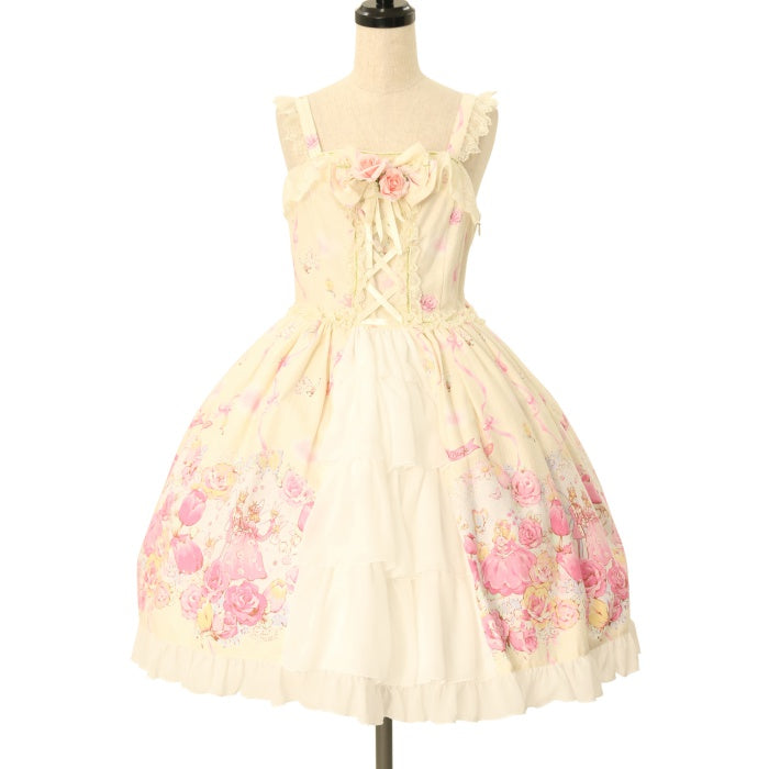 おやゆび姫～マイアの出会いの物語～柄ジャンパースカートⅠ型 BABY USED】おやゆび姫～マイアの出会いの物語～柄ジャンパースカートⅠ