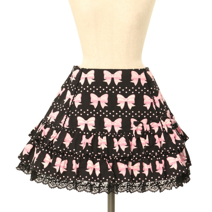angelic pretty メルヘンタータンリボンスカート　黒×ピンク USED】Marchen Ribbonスカート | Angelic Pretty Wunderwelt Online