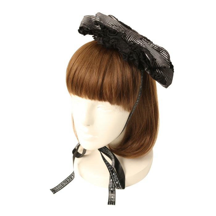 USED】FRILL ストライプリボンヘッドドレス | h.NAOTO