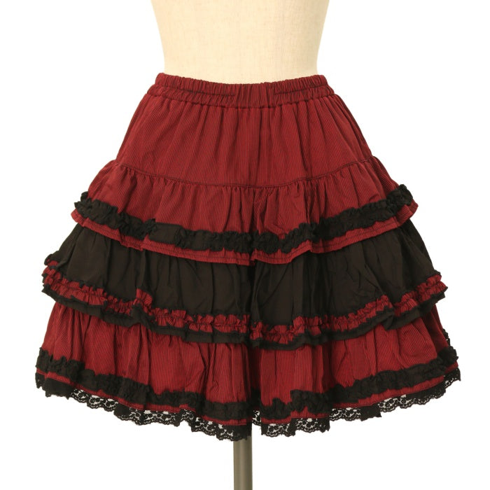 PUTUMAYO しっぽ付きチェックフリルスカート 希少 美品 USED】ストライプフリルしっぽスカート | PUTUMAYO | ロリータ
