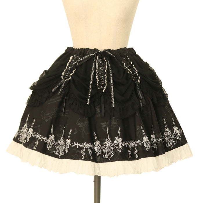 希少 美品 h.NAOTO FRILL 刺繍ドレープスカート エイチナオト USED】FRILL キャンドル刺繍ドレープスカート | h.NAOTO | ロリータ