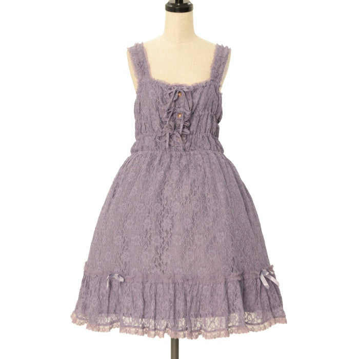 USED】総レースシャーリングジャンパースカート | metamorphose