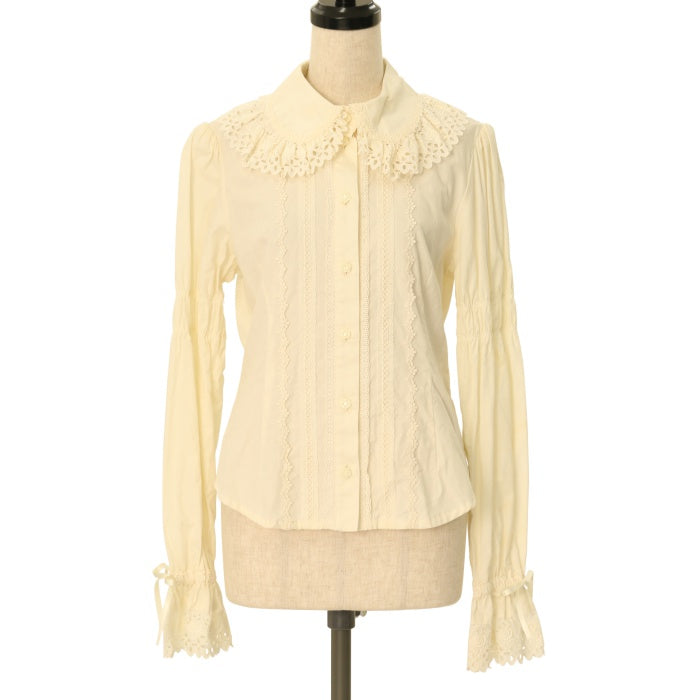 ベイビーザスターズシャインブライト 後ろピンタックブラウス 白 後ろ