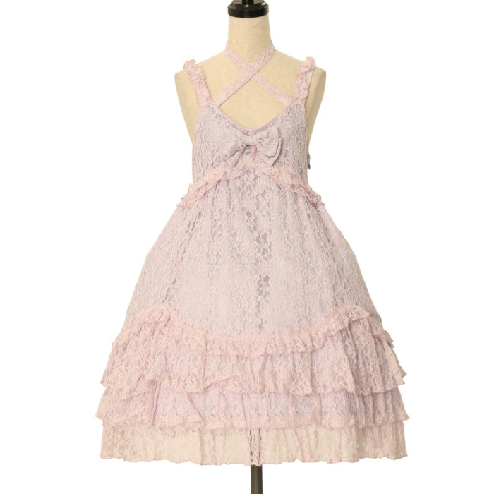 USED】総レースハイウエストフリルジャンパースカート | metamorphose