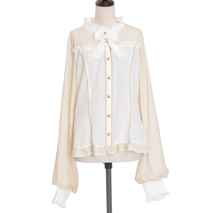 メタモ♡スタンドカラーフリルキャンディスリーブブラウス 王子