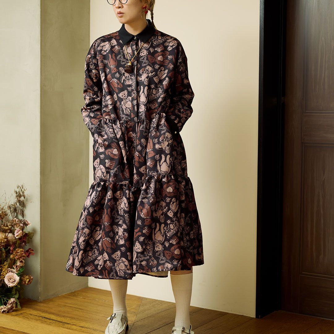 スウィートベアカヌレ シャツドレス（4501405BLK）【クーポン