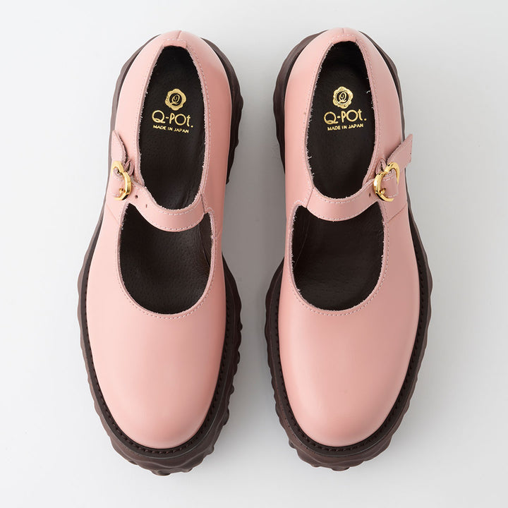 Melting Chocolate Leather Mary Jane (Pale Pink) | Q-pot