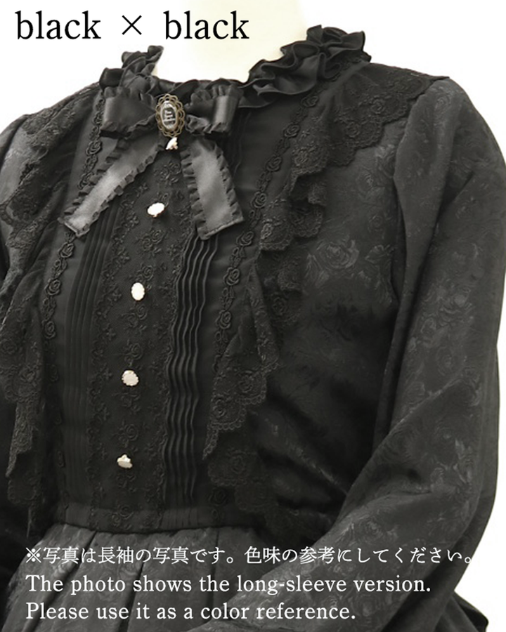 ローズジャガードワンピース 半袖 ネイビー ローズジャガードワンピース【半袖】 | Pina sweetcollection