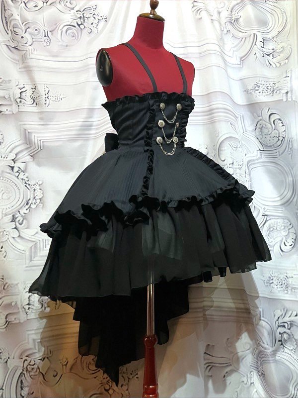 エンブレム飾りチェーン付きハイウエストドレープスカート(M) | MARBLE