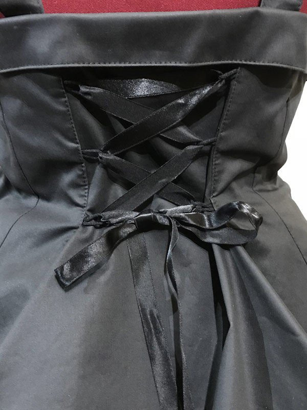 折り返しハイウエスト総フリルスカート 黒白