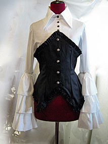 レースネクタイ付コルセット風姫袖ブラウス | MARBLE | ロリータ 
