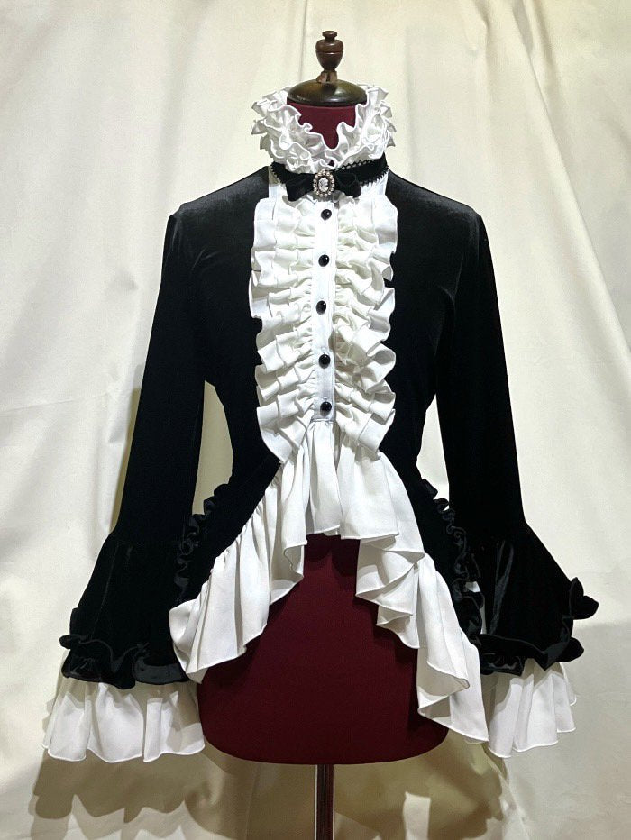 別カメオタイ付きブラウス付き風フリルカーディガン | MARBLE