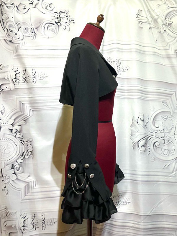 エンブレムチェーン付き姫袖ショートジャケット (SALE) | MARBLE