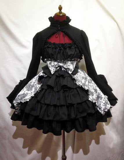 姫袖ボレロ付き配色切り替えデコラティブワンピース | MARBLE