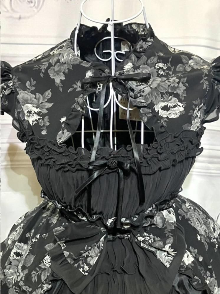 MARBLE　ゴスロリ　ワンピース　姫袖 姫袖ボレロ付き配色切り替えデコラティブワンピース | MARBLE