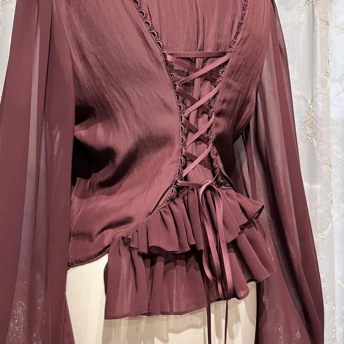 【新品】abilletage バルーンスリーブブラウス パープル バルーンスリーブブラウス（長袖） | abilletage | ロリータ