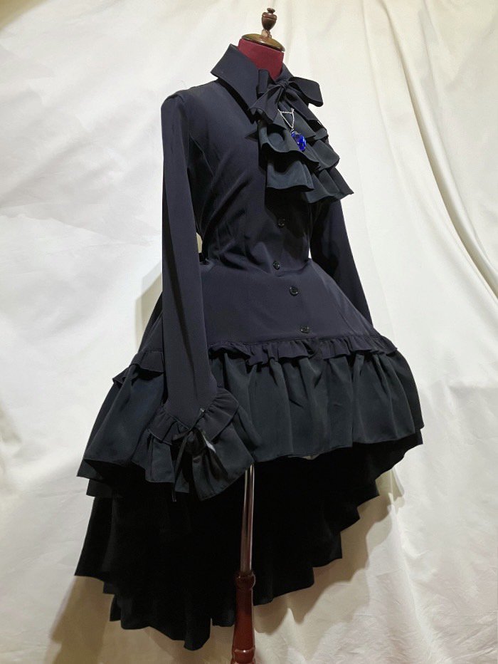 ◆受注商品◆別タイ付き十字架ヴァンパイアドレス：黒白 - MARBLE ~online shop~