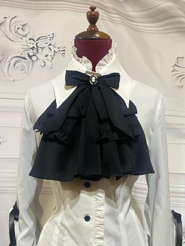 カメオタイ付き後編み上げブラウス | MARBLE | ロリータ ゴスロリ