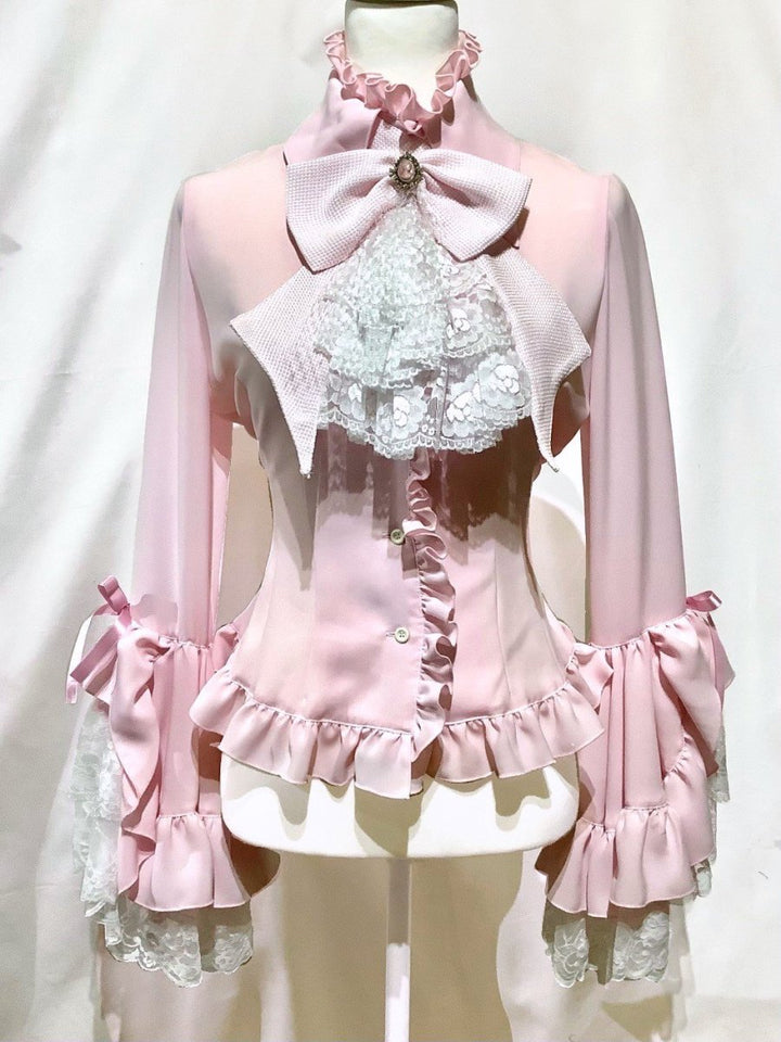 別タイ付きクラシカルデコレーションブラウス（カラー