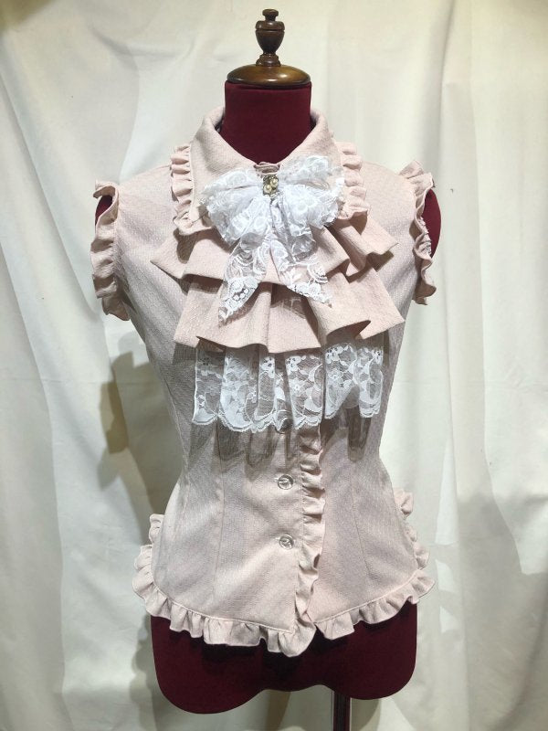 Butterfly Corsage Frill Tie Sleeveless Blouse | MARBLE