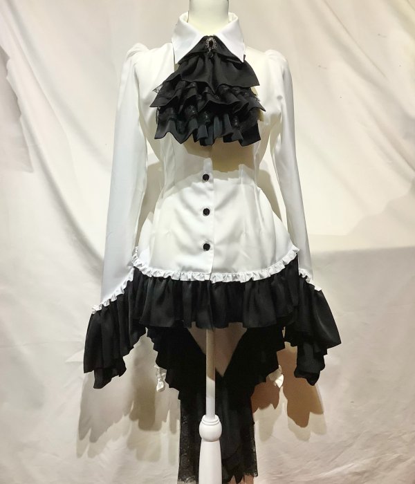 【MARBLE】マーブルタイ付きドレープ飾りゴシックエレガンスブラウスワンピース タイ付きドレープ飾りゴシックエレガンスブラウスワンピース | MARBLE