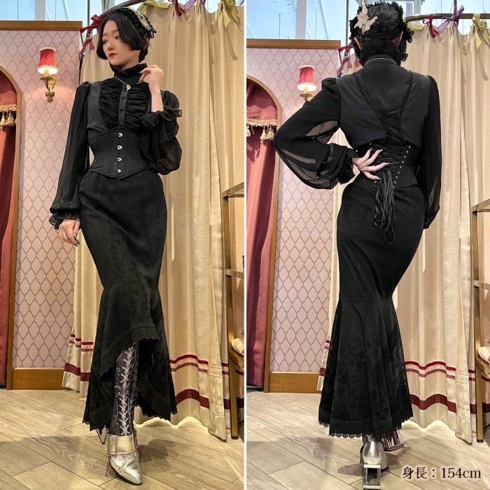 アビエタージュ　ダマスクマーメイドスカート（フィッシュテール） size 2,4即納可能】ダマスクマーメイドスカート（フィッシュ