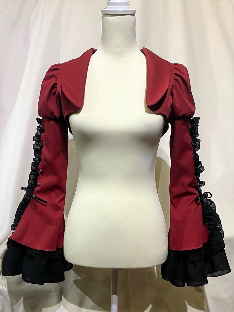 編み上げボリュームフリルショートジャケット(カラー) | MARBLE