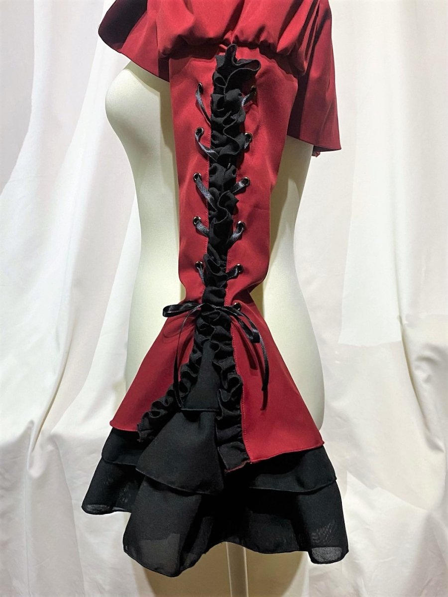 MARBLE 編み上げボリュームフリルショートジャケット:紺×黒フリル 編み上げボリュームフリルショートジャケット(カラー) | MARBLE