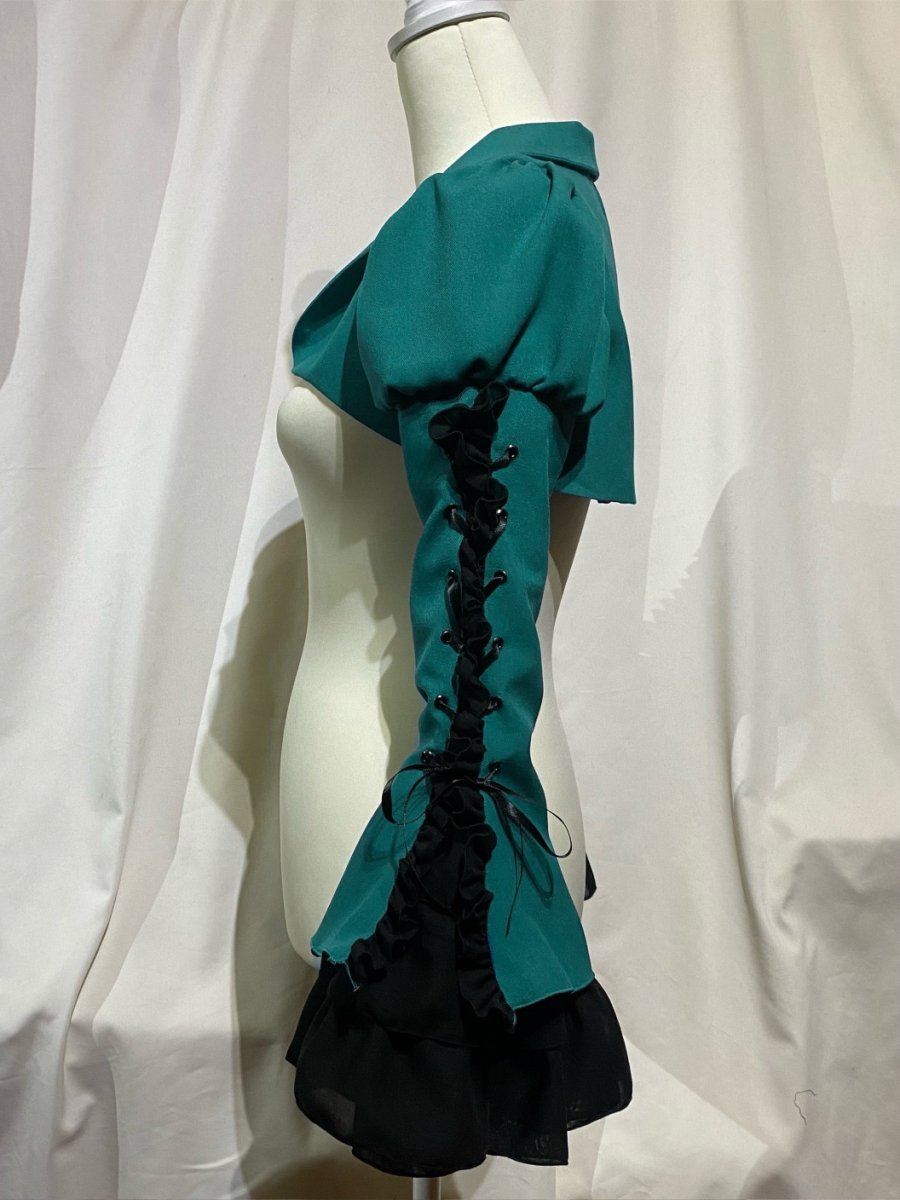 MARBLE ロリータ チェック柄フリルジャケット MARBLE ロリータ チェック柄フリルジャケット 編み上げ