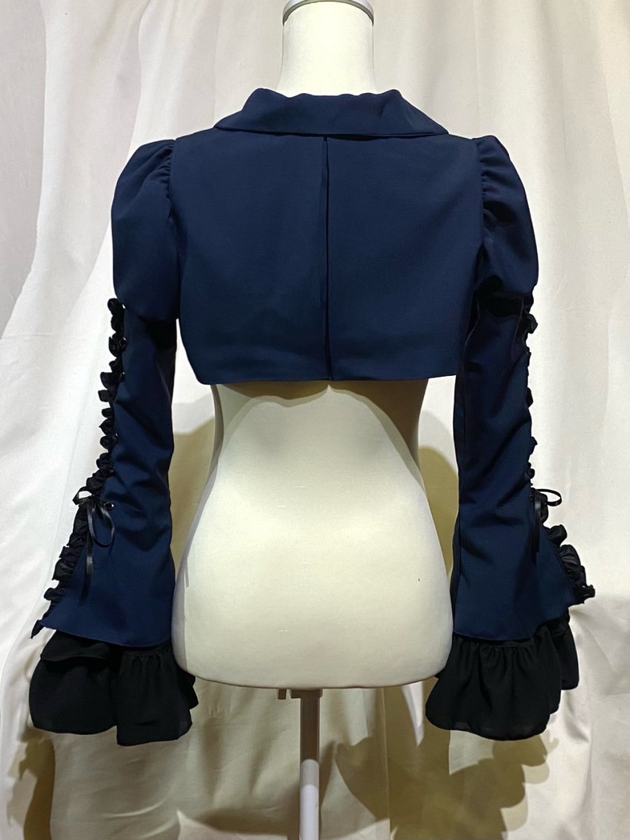 Lace-up Volume Frill Short Jacket (color) | MARBLE | Wunderwelt