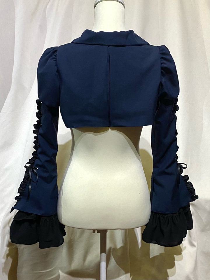 編み上げボリュームフリルショートジャケット(カラー) | MARBLE