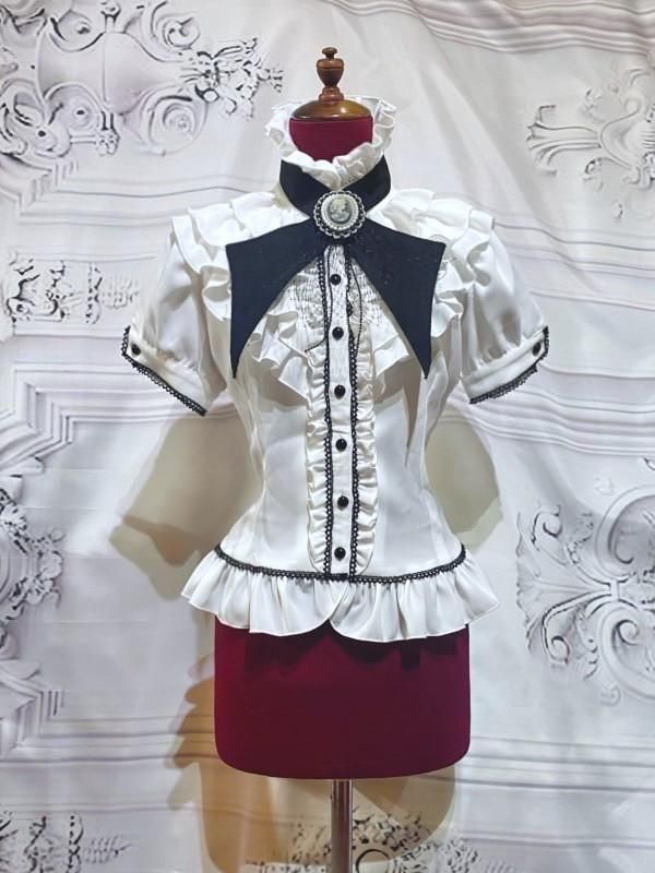 ｐ*様 MARBLE ゴシック調タイ付き総フリルパフスリーブブラウス ゴシック調タイ付き総フリルパフスリーブブラウス | MARBLE | ロリータ