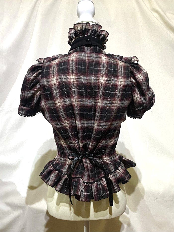 Ruffle Puff Sleeve Blouse with Gothic Tie | MARBLE Ruffle Puff Sleeve Blouse with Gothic Tie | MARBLE