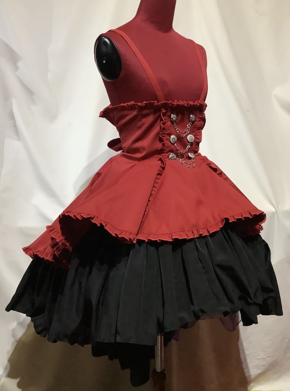 エンブレム飾りチェーン付きハイウエストドレープスカート(LL〜3L エンブレム飾りチェーン付きハイウエストドレープスカート(LL〜3L