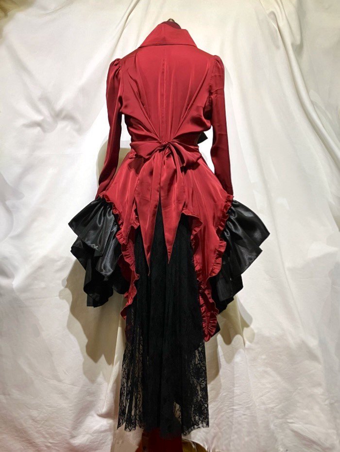 タイ付きドレープ飾りゴシックエレガンスブラウスワンピース | MARBLE