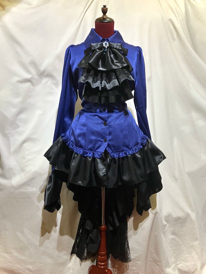 タイ付きドレープ飾りゴシックエレガンスブラウスワンピース | MARBLE